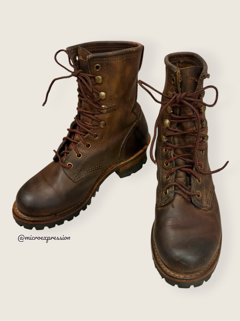Frye Logger 8G Brown Leather Distressed LaceUp Lug Sole Work/Hiking Moto Bootie - Picture 13 of 14